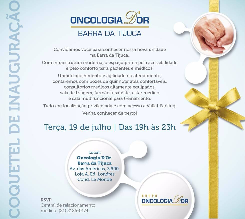Nova unidade na Barra da Tijuca, Oncologia D'or.
